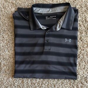 Under Armour Black and Gray Performance Polo